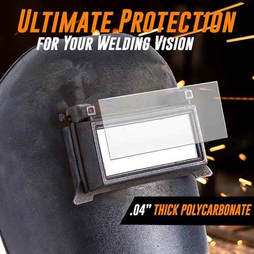Mutt Tools 10 Pack Clear Welding Lens 2x4.25 - Premium 0.04" Thick Replacement Welding Helmet Lenses - Clear Lens for Welding Hood - Standard Size Welding Shield Lens