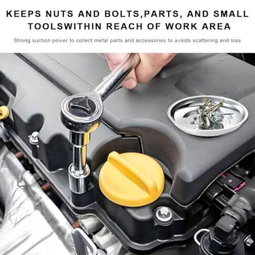 2 PCS Magnetic Parts Tray Set, Stainless Steel 3" Round Magnetic Bowl Trays for Mechanic's, Magnet Tool Parts Tray for Screws, Bolts, Nuts, Washers, Pins, Metal Parts