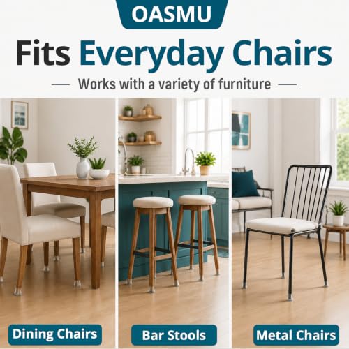 OASUM 32 Pcs Clear Large Silicone Chair Leg Floor Protectors with Felt Pads - Universal Fit