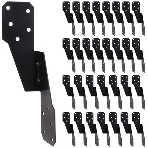 Mixiflor 30 Pack Heavy Duty Hurricane Ties with Black Powder-Coated for Wood Structures