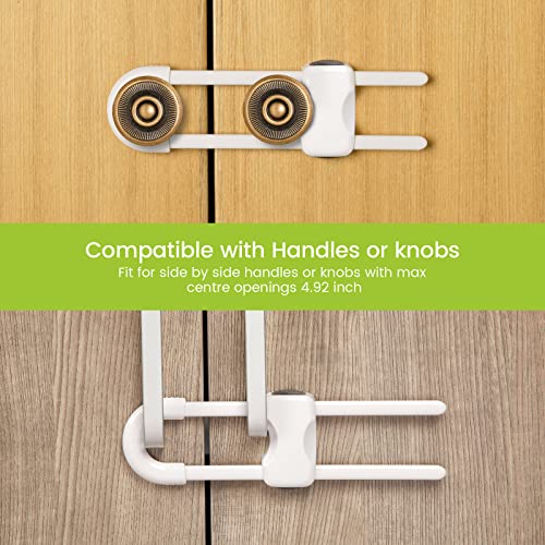 Jetec Baby Proof Cabinet Locks 10 Pack White No Drilling Child Safety