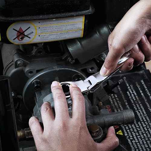 DURATECH 7/16" Flex-Head Ratcheting Combination Wrench, SAE, 72-Tooth, CR-V Steel