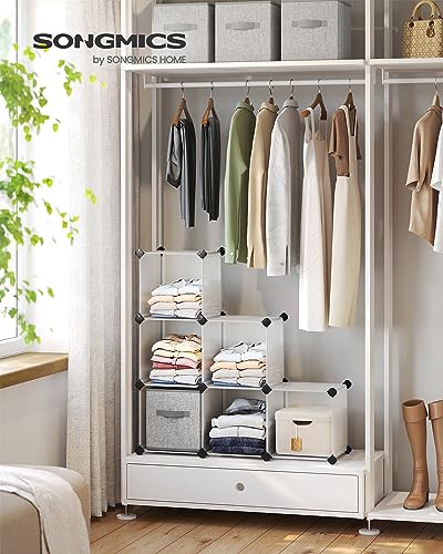 SONGMICS 6 Cube Storage Organizer White 11.8x11.8x11.8 Inches DIY Closet Shelf