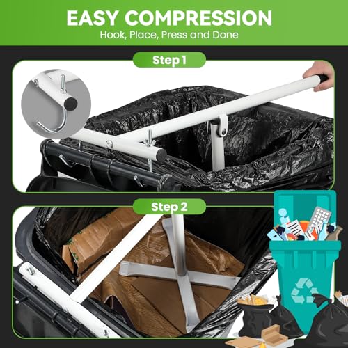 Manual Trash Compactor for 120L Wheelie Bins - Outdoor Yard Waste Crusher