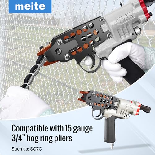 Meite 15 Gauge 3/4" Hog Rings - Galvanized Steel Staples for Mattress & Upholstery (10000 Count)