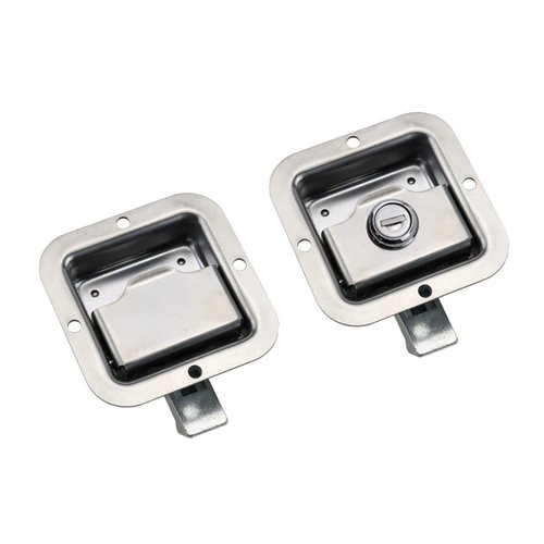 Tool Box Latch Paddle Trailer Rear Semi Body Recessed Handle Stainless Truck Door Lock 1Pcs(with Lock Cylinder)