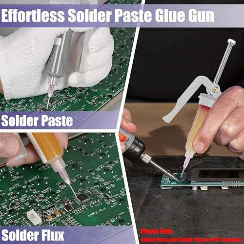 Yakamoz Effortless Solder Flux Paste Glue Gun - Precision Solder Flux Extruder Handheld Needle Solder Paste Dispenser for Electronics Soldering, Fits 10cc Soldering Flux Paste