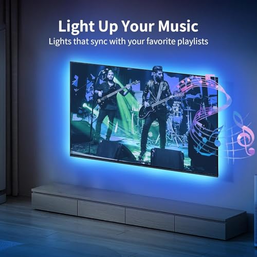 KSIPZE 16.5FT LED TV Backlight Strip for 45-75 Inch Screens RGB Smart App & Button Control