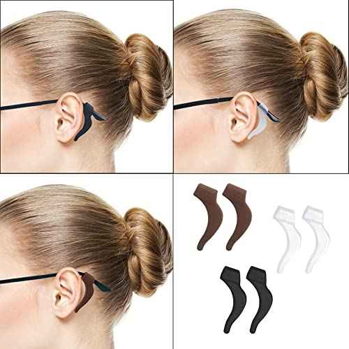 YINGFENG 15 Pairs1.8 Inch Anti-slip Eyeglass Ear Grips Hook, Comfortable Silicone Elastic Eyeglasses Temple Tips Sleeve Retainer for Sunglasses, Presbyopia Glasses, Spectacles Glasses, 3 Colors
