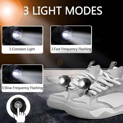 Rechargeable Headlights for Shoes, 2PCS Lights for Shoes, Waterproof Headlights, Novelty Running Lights for Runners, Shoes Lights for Camping, Dog Walking, Night Running