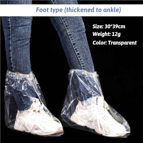 Waterproof Shoe Covers, 20 pc Shoe Covers for Rain, Thickened Transparent Shoe Protectors for Men and Women, Outdoor Indoor Overshoes