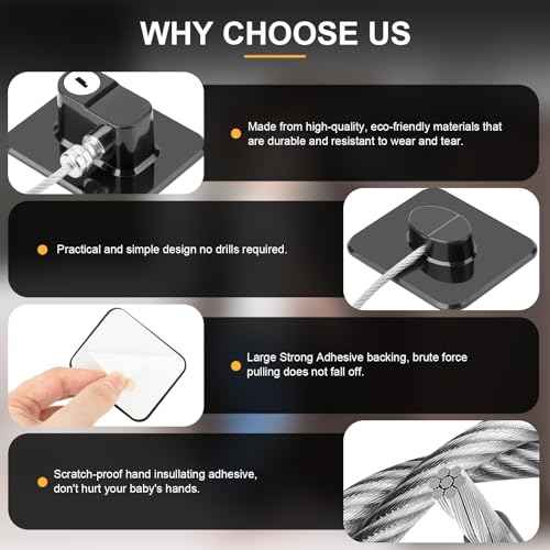 Fridge Lock, 2PCS Upgraded Refrigerator Lock for Freezer, Cabinets and Drawers, Air Fryer, Closets, Windows, Doors, Durable ABS with Adhesive Backing, Easy Install, No Tools Needed, Black