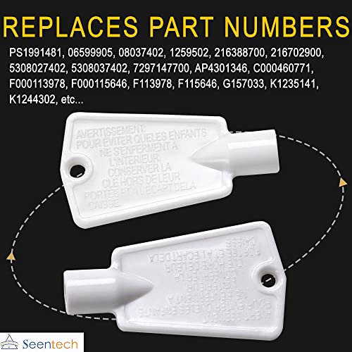 Seentech 297147700 Pack 2 Freezer Door Keys - Replaces AP4301346, 216702900, 06599905 Fits Kenmore/Electrolux