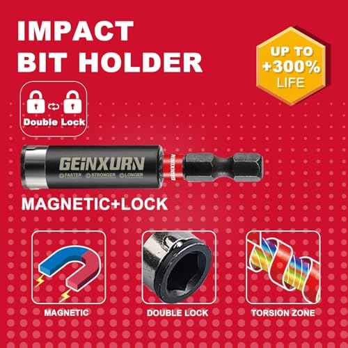 22 Pieces Multi Impact Screwdriver Bits Set,Magnetic S2 Steel Insert Power Bits with Organizer Sleeve and Storage Strip