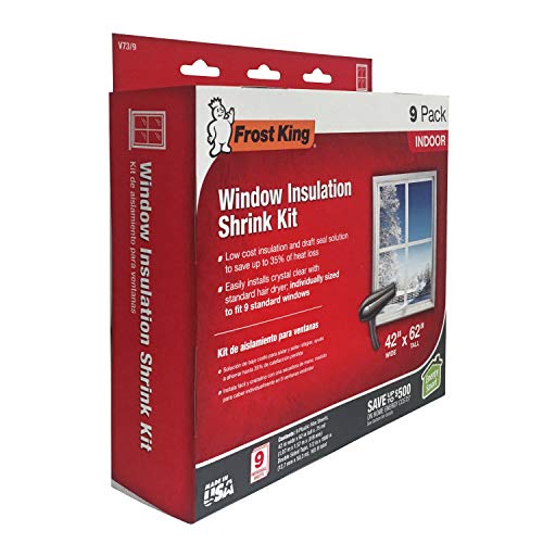 Frost King V73/9H Indoor Shrink Window Kit 42x62 Inch Clear 9-Pack