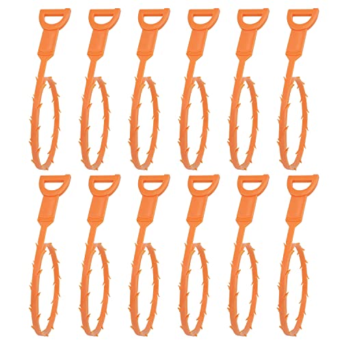 12-Pack Flexible Drain Snakes for Clogs | 19.6-Inch Hair & Debris Remover Tools