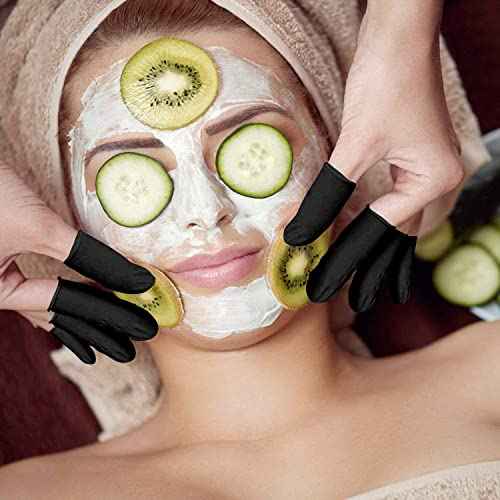 400 Pcs Latex Finger Cots Disposable Fingertips Protective Finger Cots for Electronic Repair, Handmade, Industrial Apply, Black