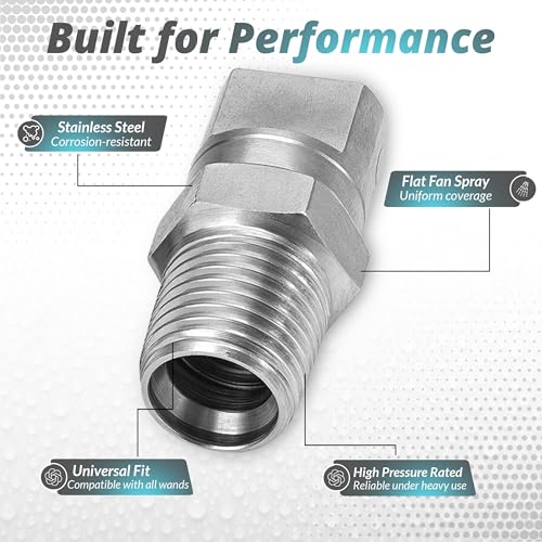 Flat Fan Spray Tip 11002 – 304 Stainless Steel Nozzle 1/8" Thread, 2 Pack