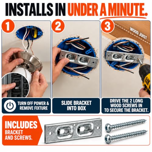 EZ Brace 101 Ceiling Fan Mounting Bracket - Heavy Duty Fan Support Kit