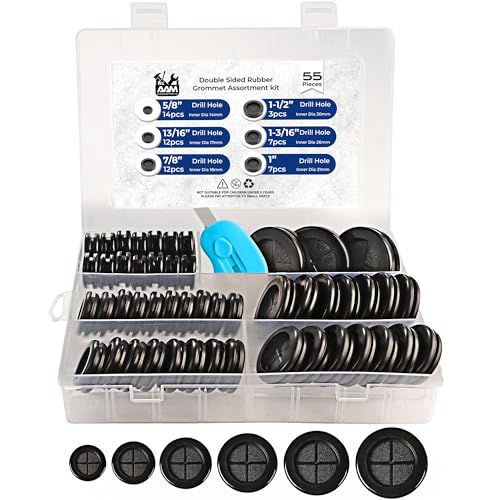 6 Sizes Rubber Grommets Kit 55Pcs - Wiring, Automotive & Electrical Seal