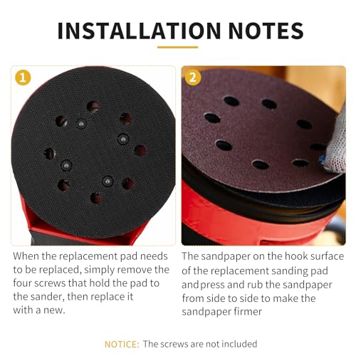 1 Pack 5" 8 Hole Replacement Sander Metal Pad Compatible with Milwaukee 6021-21 6034-21 2648-20 2648-21 Orbital Sander Hook and Loop Replacement Part #51-36-7100 (4 Screw Holes Sander Pads)