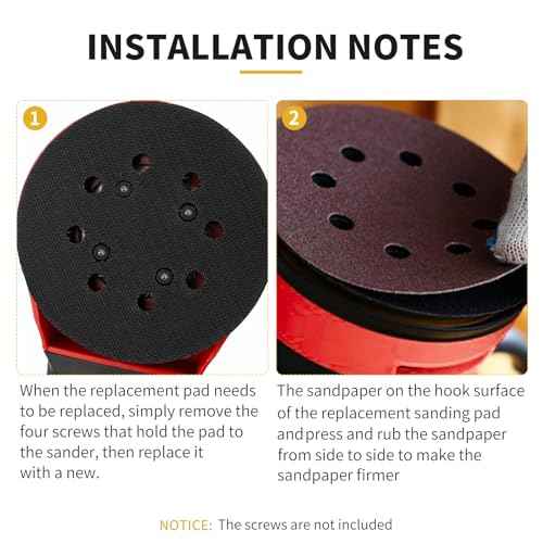 1 Pack 5" 8 Hole Replacement Sander Pad Compatible with Milwaukee 6021-21 6034-21 2648-20 2648-21 Orbital Sander Hook and Loop Replacement Part #51-36-7100 (4 Screw Holes Sander Pads)