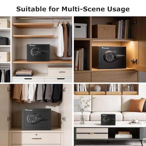 Bonsaii Electronic Keypad Safe Box 0.231 Cu.Ft Secure Storage for Valuables
