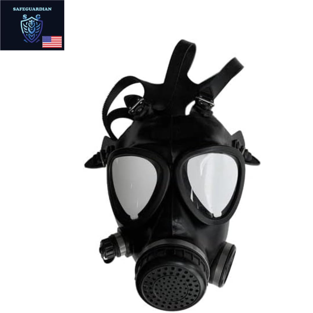 SafeGuardian Gas Mask Face Respirator CBRN Shield Israeli Military Grade Survival & Tactical for Chemical Fumes, Particulates, Military Grade Construction