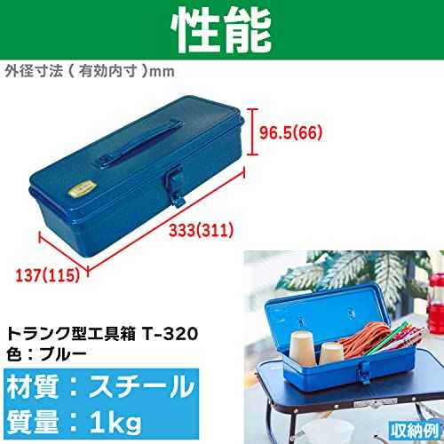 TRUSCO T-320 Trunk Tool Box, 133.0 x 54.3 x 38.5 inches (333 x 137 x 96.5 cm), Blue