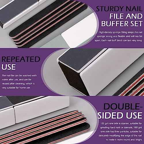 Swpeet 15Pcs 3 Styles Polishing Sticks Set, Rectangle Plastic Silver Polishing Stick, Double-Sided Sanding Sticks, Sanding Pads Polishing Sanding Tools Grits Sanding Sticks for Jewelry