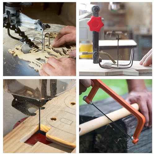 24Pcs Coping Saw Blades Set, 6-1/2-Inch Long Between Pins, Sturdy Wood Cutting Saw Blades Kit (15 TPI, 18 TPI, 24 TPI) High-Carbon Steel Pin End Scroll Saw Blade Assortment (24, 15/18/24)