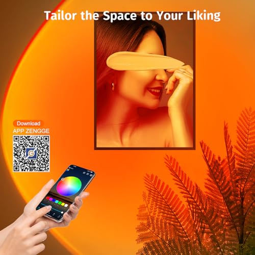 Multicolor Neroupe Sunset Lamp Projector with App & Button Control - LED Night Light