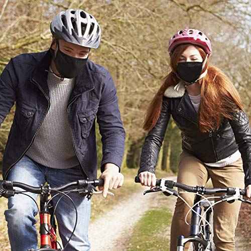 6pcs/Pack Black Mask Windproof Dustproof Masks Breathable Reusable Washed for Outdoor Sport Half Face Earloop Cotton Masks