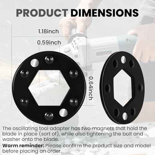 Zookpr 3 Pack RW8942 Oscillating Multitool Accessory Adaptor for Rockwell RW8942 Sonicrafter, Fit Other Sonicrafter Oscillating Tool Accessories