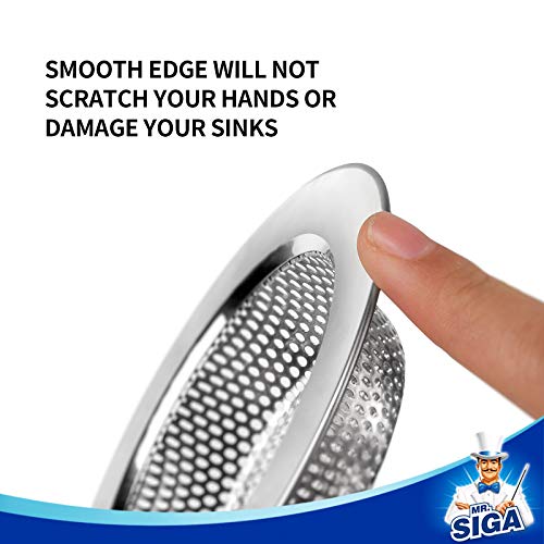 MR.SIGA Stainless Steel Sink Strainer 3-Pack - Silver Kitchen & Utility Drain Covers
