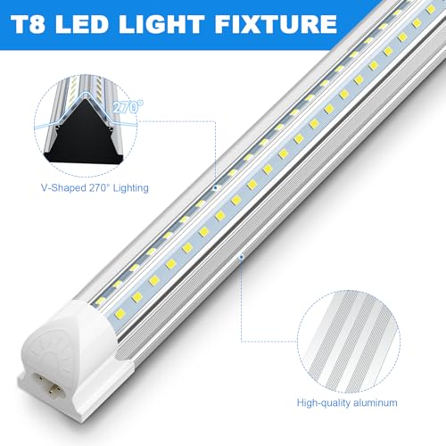 SHOPLED 4FT LED Shop Light 45W 6300LM Daylight White V-Shape Linkable 4-Pack