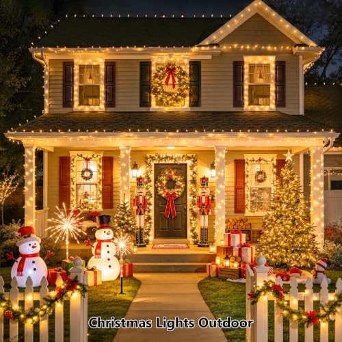 JMEXSUSS Warm White 200 LED Christmas String Lights Indoor & Outdoor