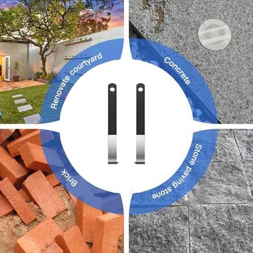 2-Pack Paver Removal Tool Set - Heavy-Duty Paver Puller Tool with Micro-Tooth Design & Dual Gripper Slots, 4mm Thick Steel Construction for Effortless Patio, Lawn, and Garden Paver Brick Removal