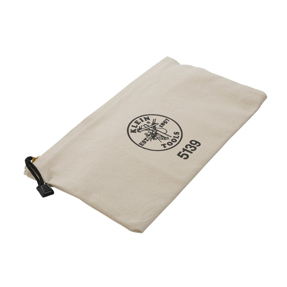 KLEIN TOOLS Zipper Bag, Canvas Tool Pouch with Heavy Duty Brass Zipper Close