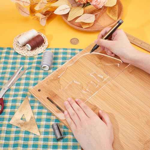 BENECREAT Acrylic Bear Router Template, Clear Router Inlay Template for Woodworking and Craft, Transparent Acrylic Template for Student Painting Supplies, Craft Projects (12¡¿5Inch)