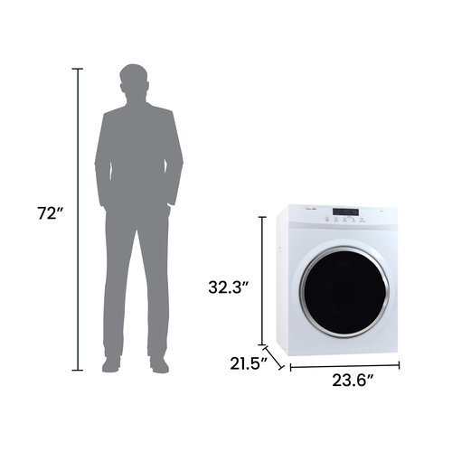 Equator Standard 24 in Vented Dryer 3.5cf/13lb SENSOR Refresh Cycle 110V/1500W in White