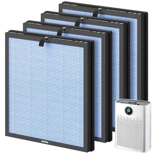 HAP603 H13 True HEPA Replacement Filter Compatible with ECOSELF HAP603 Air Cleaner Purifier, 3-in-1 Filter of HEPA and Activated Carbon Filters, 4 Packs, Blue