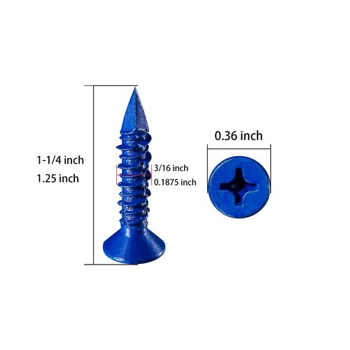 Wensilon (274 pcs) Plastic Drywall Wall Anchors Kit with Screws， Concrete Screw kit Wall Anchor Set Suitable for Brick and Cement Walls