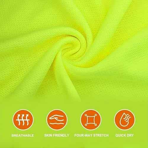 L&M¢ç Hi Vis T Shirt Safety Lime Orange Long Sleeve HIGH Visibility with Hood