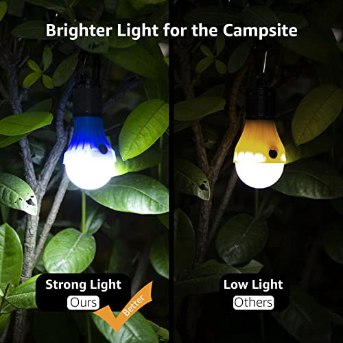 Lepro LED Camping Lantern 3 Light Modes - Orange & Blue, 4 Pack, Batteries Included