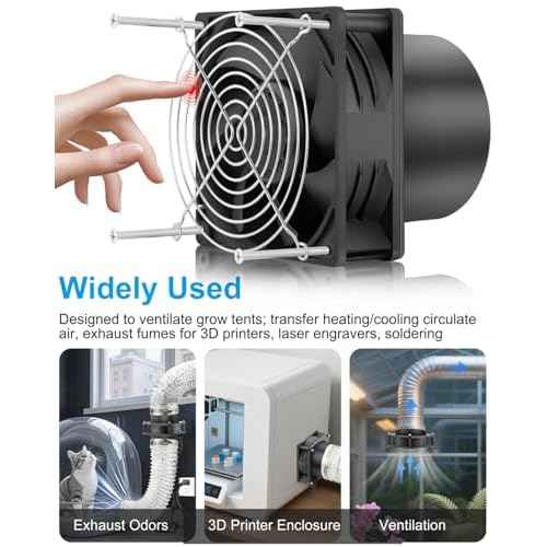 GDSTIME 120mm x 38mm 12V DC Axial Fan with 4 Inch Duct Flange Variable Speed Controller, 110V 120V AC Powered, Small Air Exhaust Fume Smoke Extractor Kit for Soldering, 3D Printer Enclosure