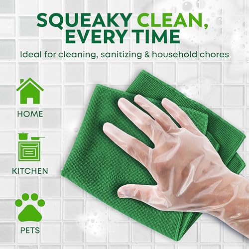 Keppi Medium Disposable Food Prep Gloves 600 Pack - Clear Polyethylene, Latex-Free, Powder-Free Kitchen Gloves for Cooking & Catering