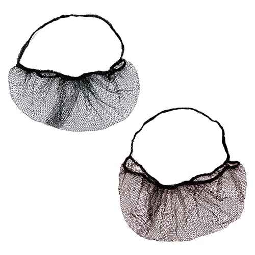 100PCS Beard Nets Disposable Nylon Protective Beard Covers with Single Loop for Men Food Service Safe Clean Work Environment(Black+Brown)