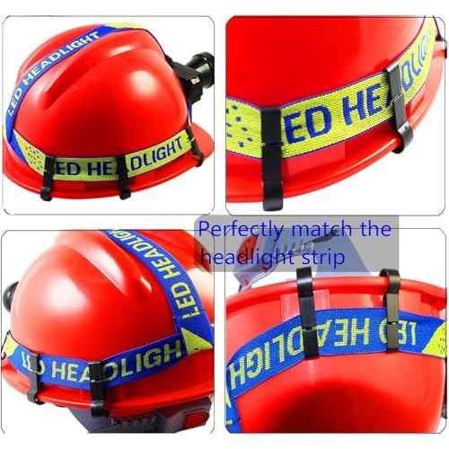 50Pcs Helmet Clips for Headlamp & Headlamp Clips Hooks - Durable Lightweight Hard Hat Accessories, Universal Mounting Clips for Construction/Camping/Cycling Safety Gear (50Pcs)