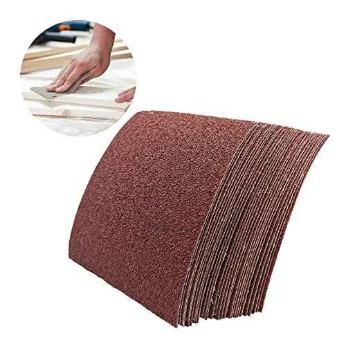 1/4 Sheet Sandpaper 4.5 x 5.5 Inch, Wet Dry Sand Paper, 30Pcs Sanding Sheets for Palm Sanders Hand Sanding Blocks on Woodworking, Metal, Primers, Automotive Paint, Detail Polishing (60 Grit)